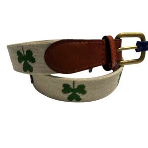 New Shamrock Needlepoint Belt Sz S Smather’s & Bransen 28-31
